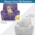 thumbnail image 4 of HELLHERO Spider Print Recliner Chair Slipcovers for Reclining Chair Spider Web Print Lazyboy Recliner Chair Cover with Storage Pockets Single-Seater, Purple, 4 of 8