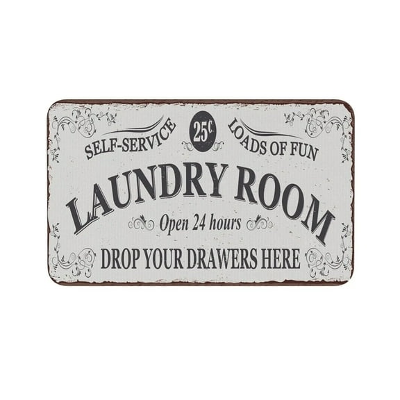 Vintage Laundry Room Floor Mat Kitchen Rug Entrance Doormat Bathroom Bathroom Doorway Home Long Strip Carpet Home Decoration