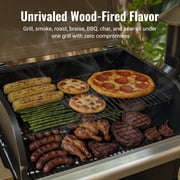 Z GRILLS Flame Expert 572 Sq.in Cooking Area 8 in 1 Wood Pellet Grill & Smoker with Direct Flame Searing, Auto Temperature Control for Outdoor BBQ, Bronze-6002B