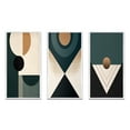 thumbnail image 2 of Designart "Retro Brown and Blue Geometrics Midcentury III" Modern Midcentury Framed Wall Art Set Of 3 - Blue Abstract Midcentury Frame Canvas Set For Living Room Decor, 2 of 6