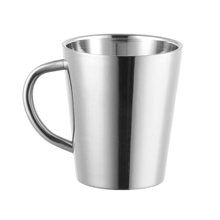 

300ml Metal Coffee Mug 304 Stainless Steel Insulated Coffee Cup Double Walled Milk Cup with Handle Spill Resistant Beer Mug for Cold Drinks Hot Beverages Coffee Tea Milk