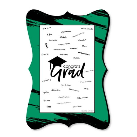 Green Grad - Best is Yet to Come - Unique Alternative Guest Book - Green Graduation Party Signature