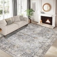 thumbnail image 1 of 5 FTx7 FT Vintage Persian Area Rugs for Living Room, Non Slip Machine Washable Rugs Low Pile Distressed Indoor Rug Floral Print Carpet for Dining Room Bedroom Office, Blue, 1 of 8