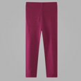 thumbnail image 3 of Teylalorva Leggings for Girls Cotton Thermal Pants Elastic Waist Comfortable Casual Winter Autumn Long Trousers（2-8） Hot Pink Size 7, 3 of 4