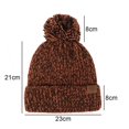 thumbnail image 2 of Gorro para mujer, hombre, gorro de invierno, gorros con puños para mujer, gorros cálidos para esquí, rojo-marrón, 2 of 5