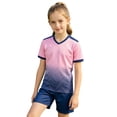 thumbnail image 5 of LIIPEE Summer Outfits For Boys Athleisure Gradient Color Short Sleeve Tees Solid Color Shorts 2 Piece Set Kids Quick Drying Breathable Sports Outfit Sets,13-14 Years, 5 of 6