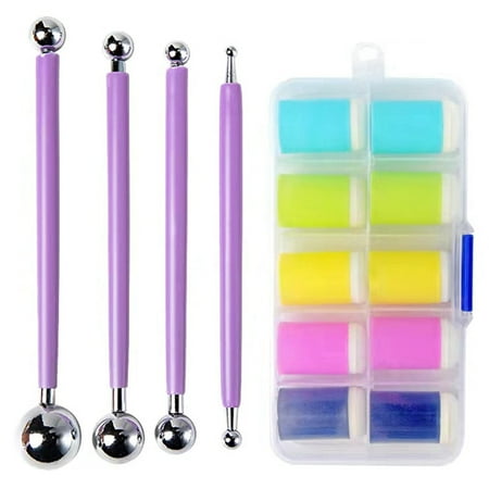 

15 Piece Finger DIY Smudge Set Dotting Ball Stylus Finger Sponge Set for Painting Projects