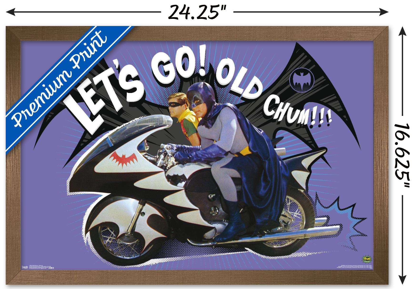 DC Comics TV - Batman TV Series - Batcycle Wall Poster, 14.725" x 22.375", Framed