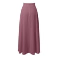 thumbnail image 4 of DuoJiaJ Women's Straight Skirt Casual Basic Solid Midi Skirt For Daily Wear Outing Spring Summer Fall Versatile Outfit Skirts For Women Purple M, 4 of 4