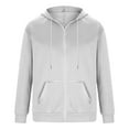 thumbnail image 4 of PNTUTB Men's Long Sleeve Hoodie Solid Color Sweatshirt Coat Casual Sports Zipper Outerwear, 4 of 5