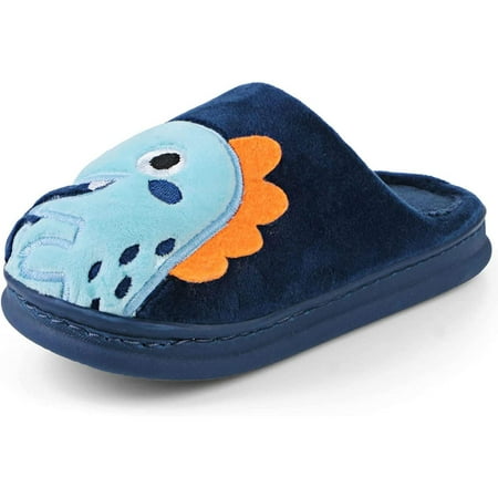 

Boys Fleece Slippers With Cartoon Animal Decoration For Fall Winter New