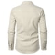 thumbnail image 3 of Blusa y camisa de manga larga con cuello vuelto para hombre, informal, de retazos a cuadros, con botones y cuello vuelto, blusa de manga larga para hombre, 3 of 7