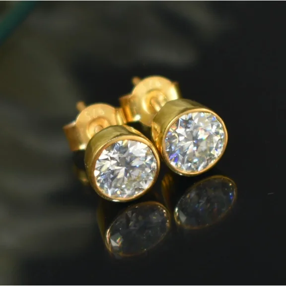 1.00 Ct Certified White Diamond Solitaire Studs/Earrings, Amazing Shine & Bling!