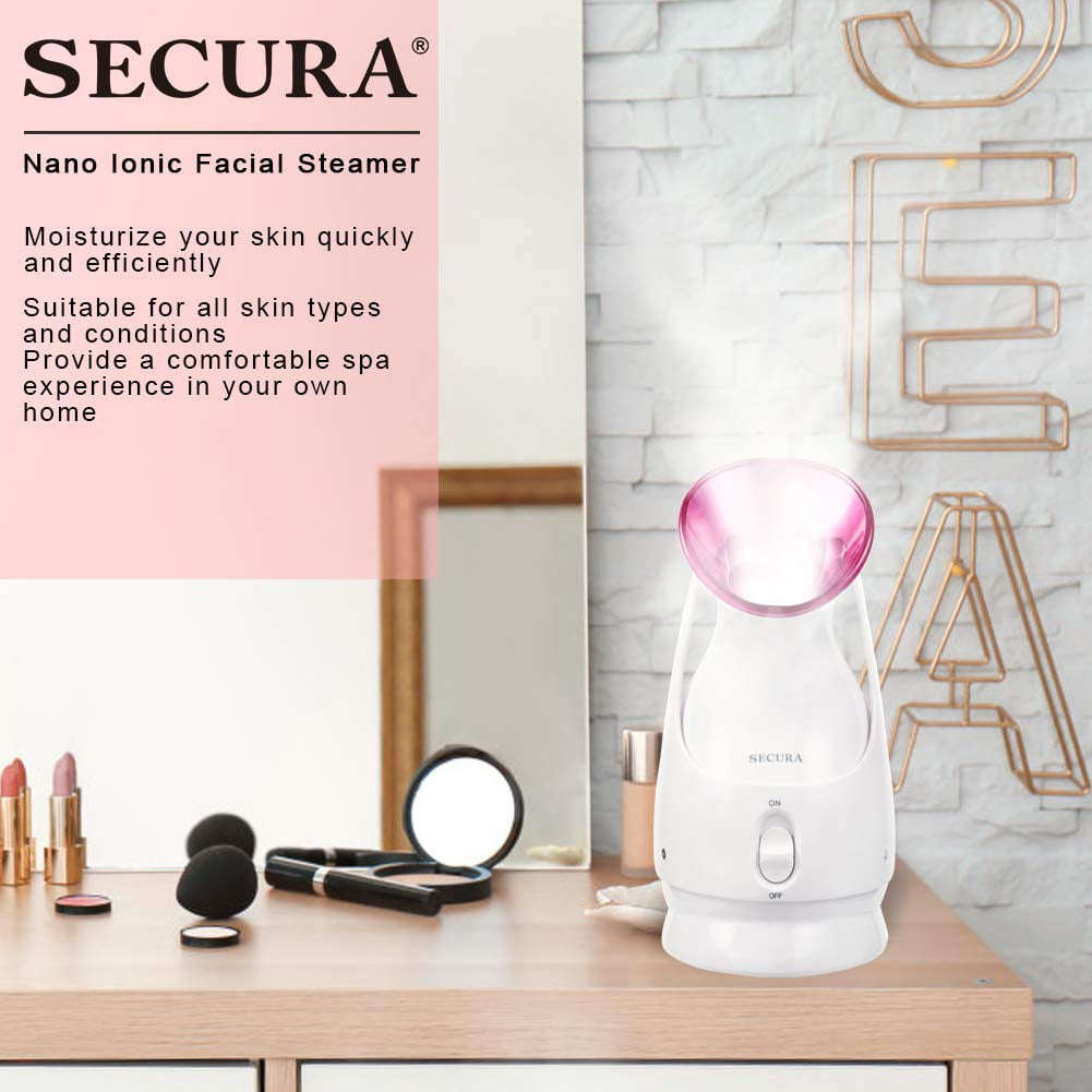 Secura Facial Steamer, Nano Ionic Facial Atomizer Humidifier for