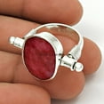 thumbnail image 3 of Natural Ruby Oval Ring, Pure 925 Sterling Silver, Red Stone Faceted Ring, Solitaire Ring, Unique Design Womens Ring, Holiday Gifts, Initial Birthday Gifts For Her, July Birthstone Ring Size 4, 3 of 4