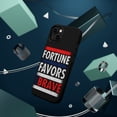 thumbnail image 3 of DistinctInk MagSafe Tough Case for Apple iPhone 13 Mini (5.4" Screen) - Fortune Favors Brave - Tempered Glass Back, 3 of 6