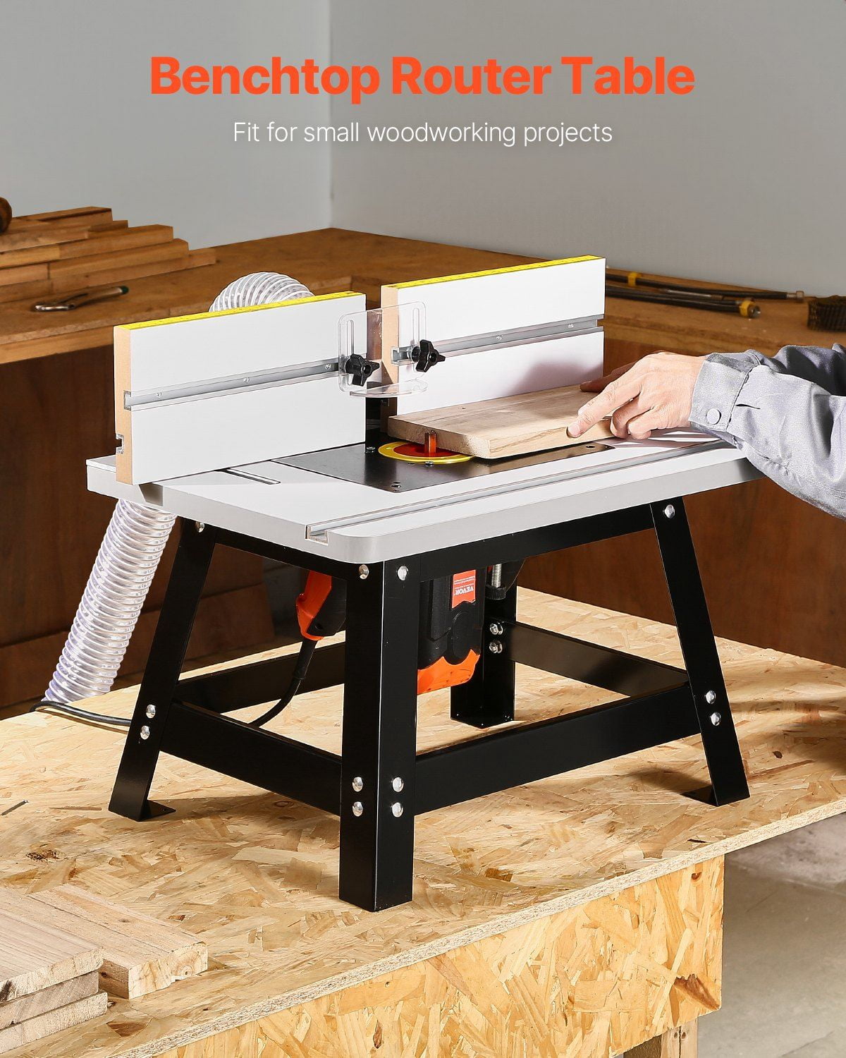 Benchtop Router Table 24 in x 15.7 in with Fence MDF Top Dust Collection Port