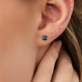 thumbnail image 3 of Gem Stone King 10K White Gold Blue Mystic Topaz 4 Prong Stud Earrings for Women Men (1.20 Cttw, Gemstone Birthstone, Round 5MM), 3 of 6