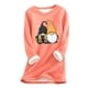thumbnail image 2 of ICHUANYI Clearance Women Loungewear Nightgowns Long Sleeve Halloween Print Fall Fleece Tops(Watermelon Red, L) ICHUANYI WER2023081206237, 2 of 5