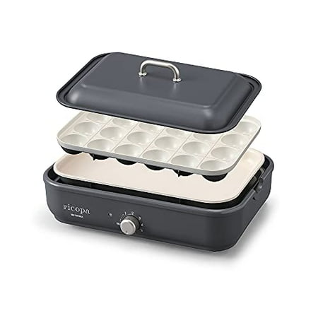 

Iris Ohyama compact hot plate 2way (flat plate takoyaki plate) ceramic ricopa gray MHP-R102-H