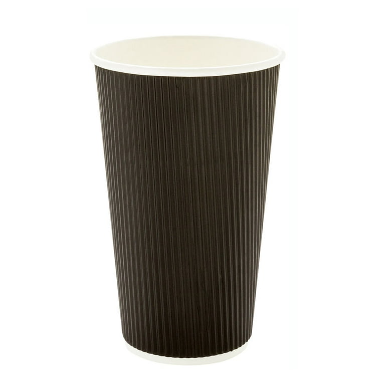 16 oz Red Paper Coffee Cup - Ripple Wall - 3 1/2 x 3 1/2 x 5 1/2 - 500  count box