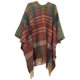 thumbnail image 2 of Suéter para mujer, poncho, capa, abrigo de punto, cárdigan abierto al frente, manta, chales, pashminas, verde, 2 of 4