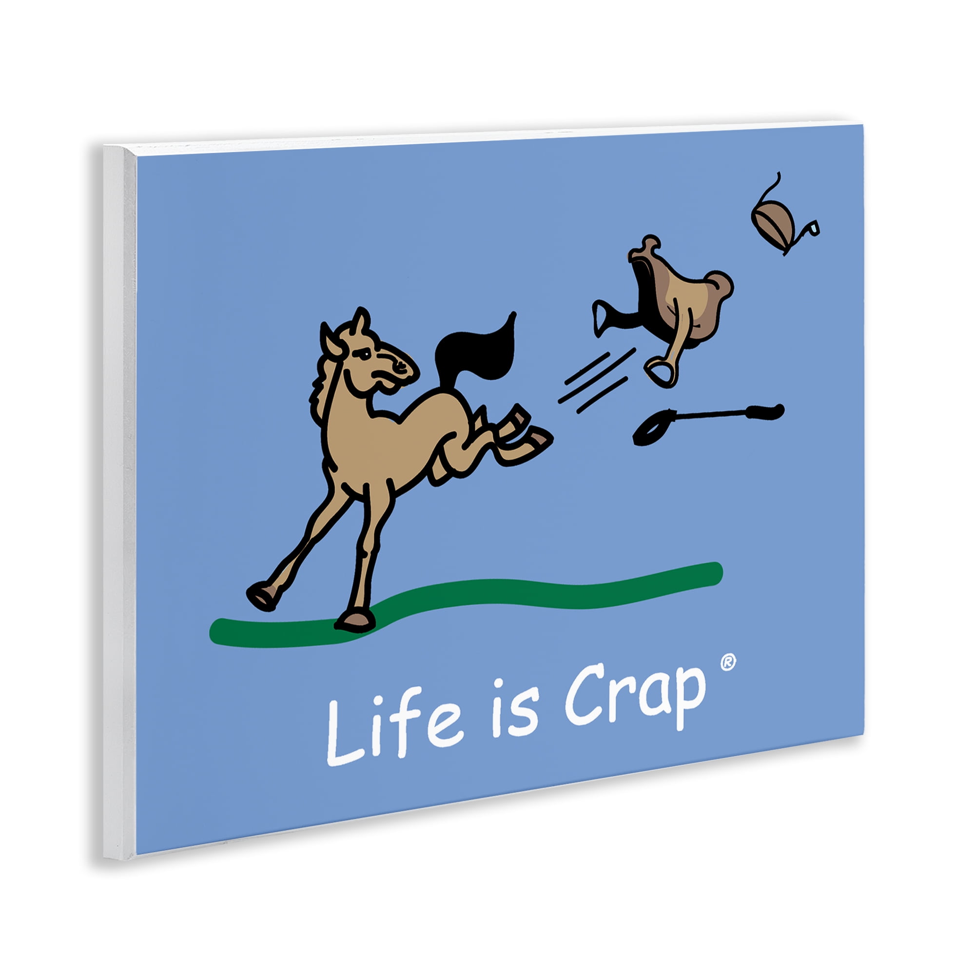 Stupell Industries Horse Kicking Saddle Novelty & Humor Painting Unframed Art Print Wall Art, 14 x 11