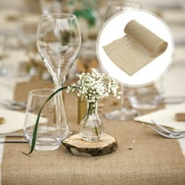 PAMINGONO 1 Roll Burlap Table Runner Farmhouse Style Rectangular Cotton Linen Wedding Table Runners