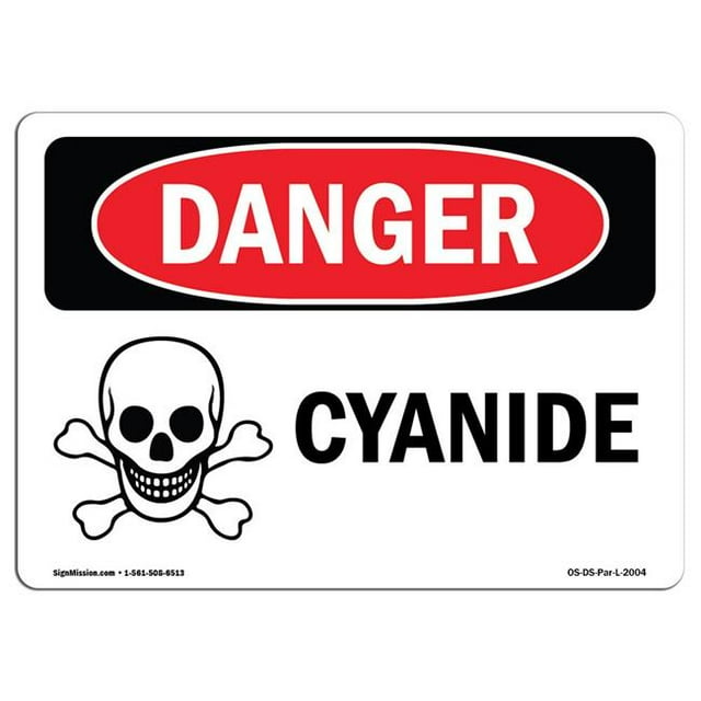 SignMission OS-DS-A-1218-L-2004 Panneau de Danger OSHA 12 x 18 Po. - Cyanide
