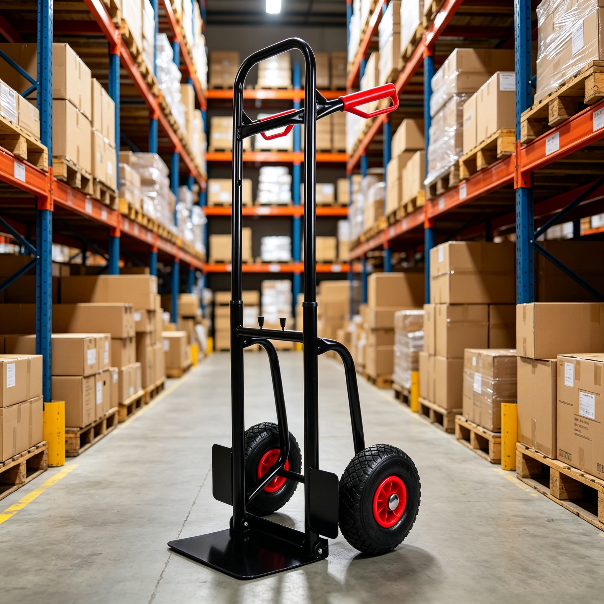 Heavy-Duty Folding Hand Truck with Retractable Handle for Moving