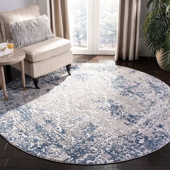 Safavieh Invista Everitt Abstract Area Rug, Gray/Ivory, 6'7" x 6'7" Round