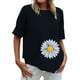 thumbnail image 1 of Moda Mujer Verano Casual Manga Corta Cuello Redondo Estampado Blusa Camiseta Wmkox8yi  bvn1253, 1 of 4
