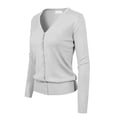 thumbnail image 3 of Made by Olivia Women's Classic Button Down Long Sleeve V-Neck Soft Knit Sweater Cardigan, 3 of 7