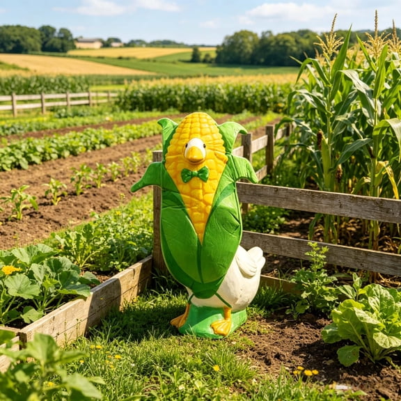 AuroraX Porch Goose Clothes Set 23" Porch Goose Summer Outfits 17-19 in Corn Costumes Summer Funny Corn Lawn Garden Decor Outdoor Farmhouse Goose Decor Green