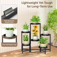 thumbnail image 3 of LASZOLA 6 Tiered Folding Plant Stand Indoor for Multiple Large Planter, Tall Heavy Duty Adjustable Rack with Rust Proof Plastic Shelving, Sturdy Vertical Tree, 3 of 7