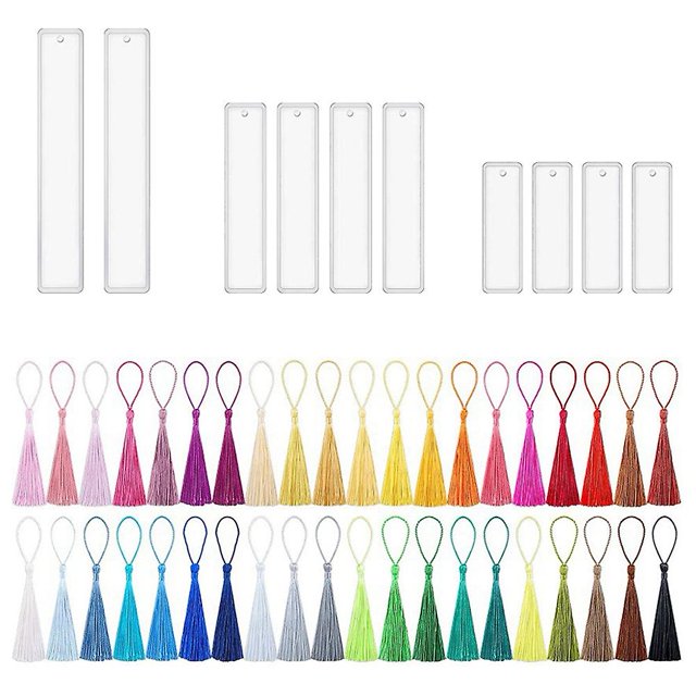 Molde de silicona transparente para marcapáginas en blanco de epoxi de cristal Diy de 90 Uds. Afortunado Sencillez