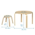 thumbnail image 3 of ECR4Kids Round Bentwood Table and Stool Set, Childrens Furniture, Natural, 5-Piece, 3 of 10