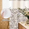 thumbnail image 3 of No Hook Shower Curtain, Farmhouse Brown Shower Curtains for Bathroom with See Through Top Window, Vintage Flower Leaf Botanical Plant Waterproof & Washable Bath Curtain Stall 48"x72", 3 of 9
