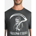thumbnail image 4 of Halloween Men's Creepin It Real Graphic Tee from Way to Celebrate, Sizes XS-3XL, 4 of 5