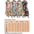 Beiwei Women Casual Crew Neck Long Dress Vintage Hawaiian Summer Beach
