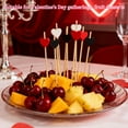 thumbnail image 3 of SharkTRUE 100pcs Red Heart Cocktail Picks Long Fruit Sticks Food Toothpicks Sandwich, 3 of 8