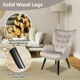 thumbnail image 4 of Modern Corduroy Accent Chair Set Of 2, High Back Gray Wingback Chairs - Plush Tufted Lounge Chair for Living Room, Bedroom, Waiting Room, 4 of 8