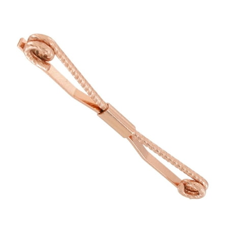 Rose Gold Tone Twisted Rope Look Bent Wire Collar Bar Clip Mens Adult Male