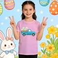 thumbnail image 2 of Shadoumai Girls Casual Short Sleeve Graphic Tee Top with Easter Print for Outdoor Play and Daily Fashion, 2 of 6