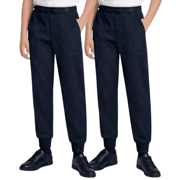 Beverly Hills Polo Club Boys’ School Uniform Pants – 2 Pack Pull On Jogger Pants (4-18)