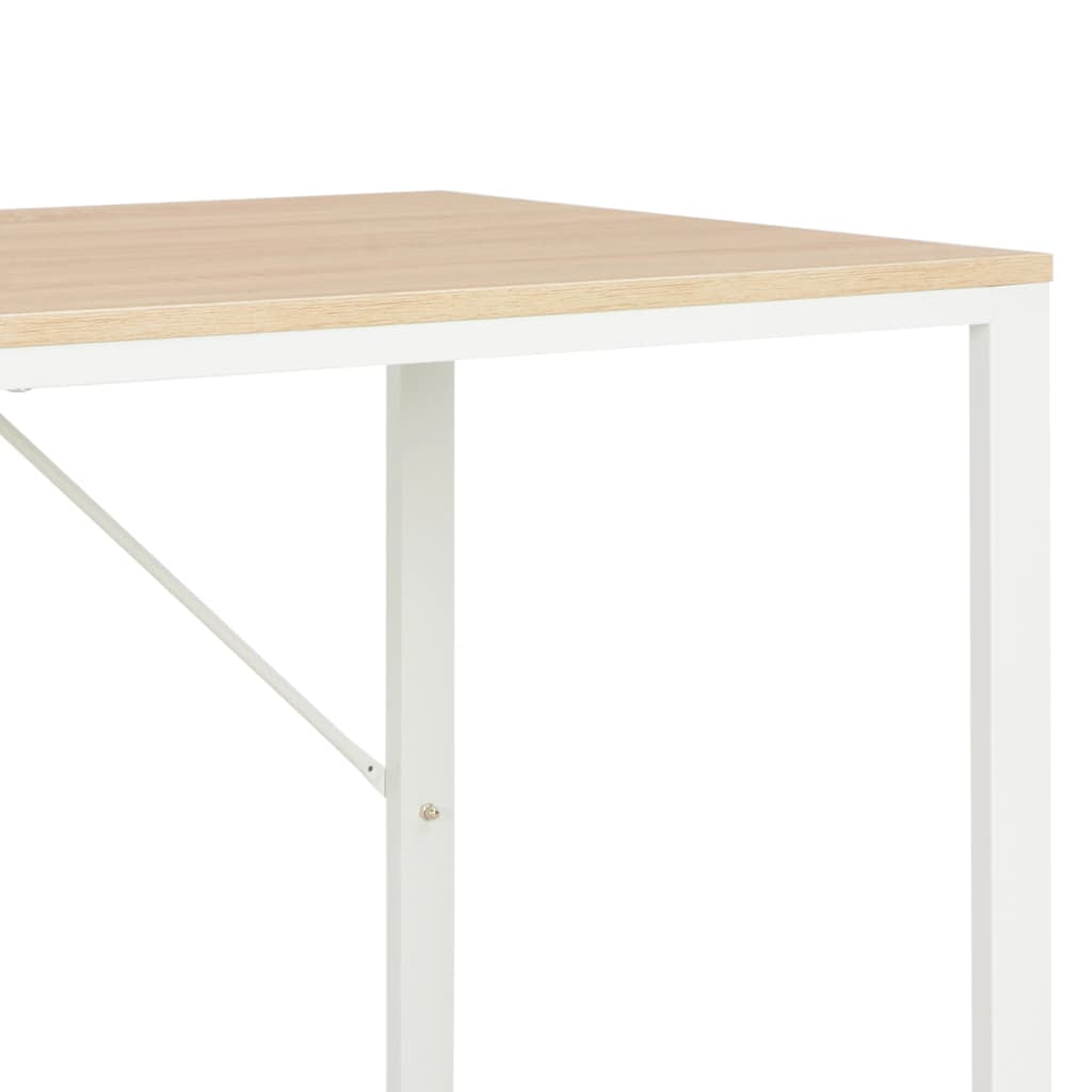 Kepooman Modern Rectangle PC Laptop Study Table for Home Office, 47.2" x 23.6" x 28.7", White & Oak Kepooman Modern Rectangle PC Laptop Study Table for Home Office, 47.2" x 23.6" x 28.7", White & Oak