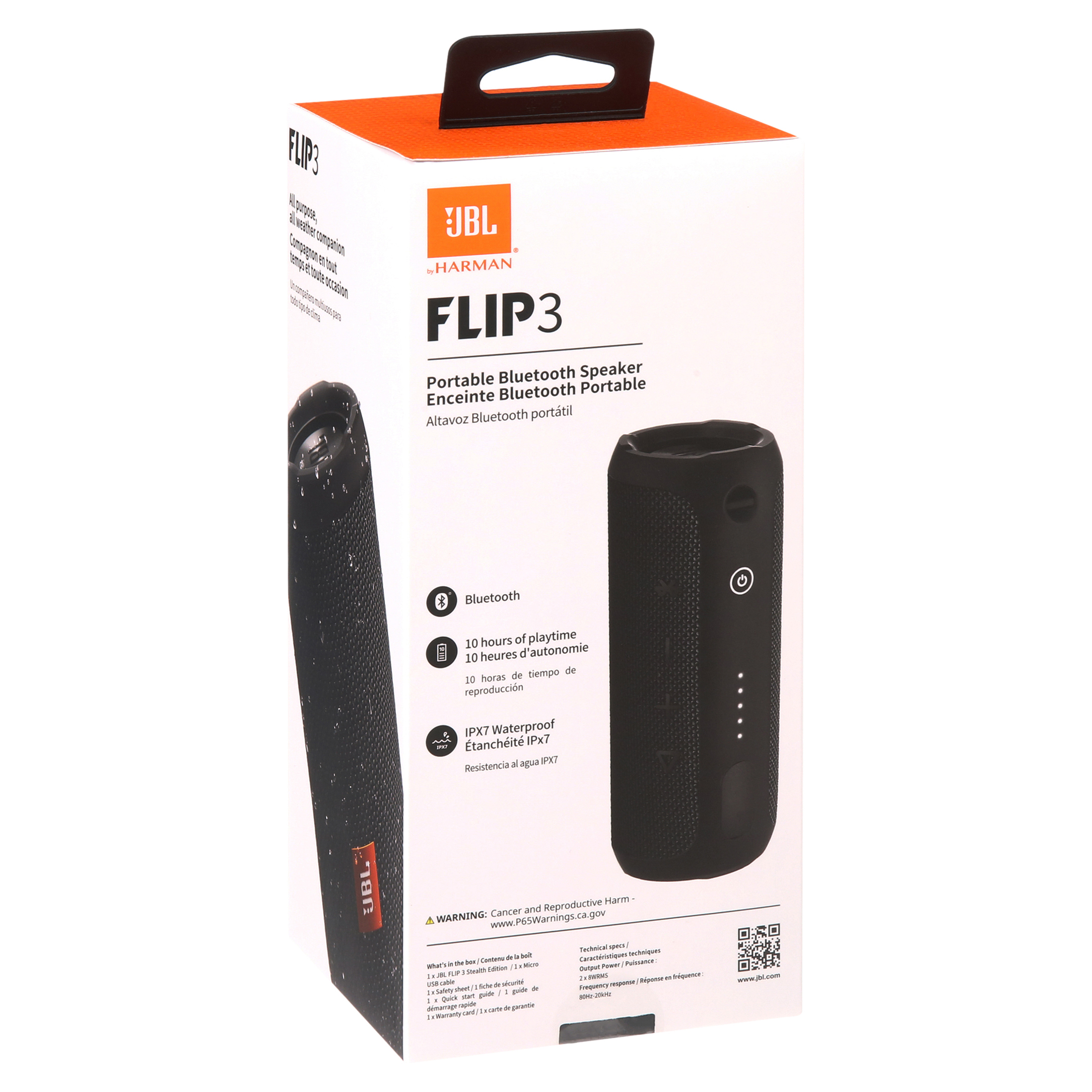 JBL Flip 3 Stealth Portable Bluetooth Speaker, Black - image 5 of 9