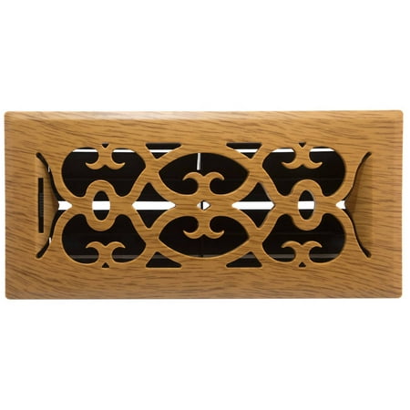 Victorian Register - Plastic Floor Register, Oak Finish, Victorian Design, 4
