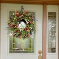 thumbnail image 3 of TVYTYAT Wildflower Wreath for Spring Summer, 18" Faux Ranunculus Floral, UV Resistant Artificial Greenery Decor, 3 of 4
