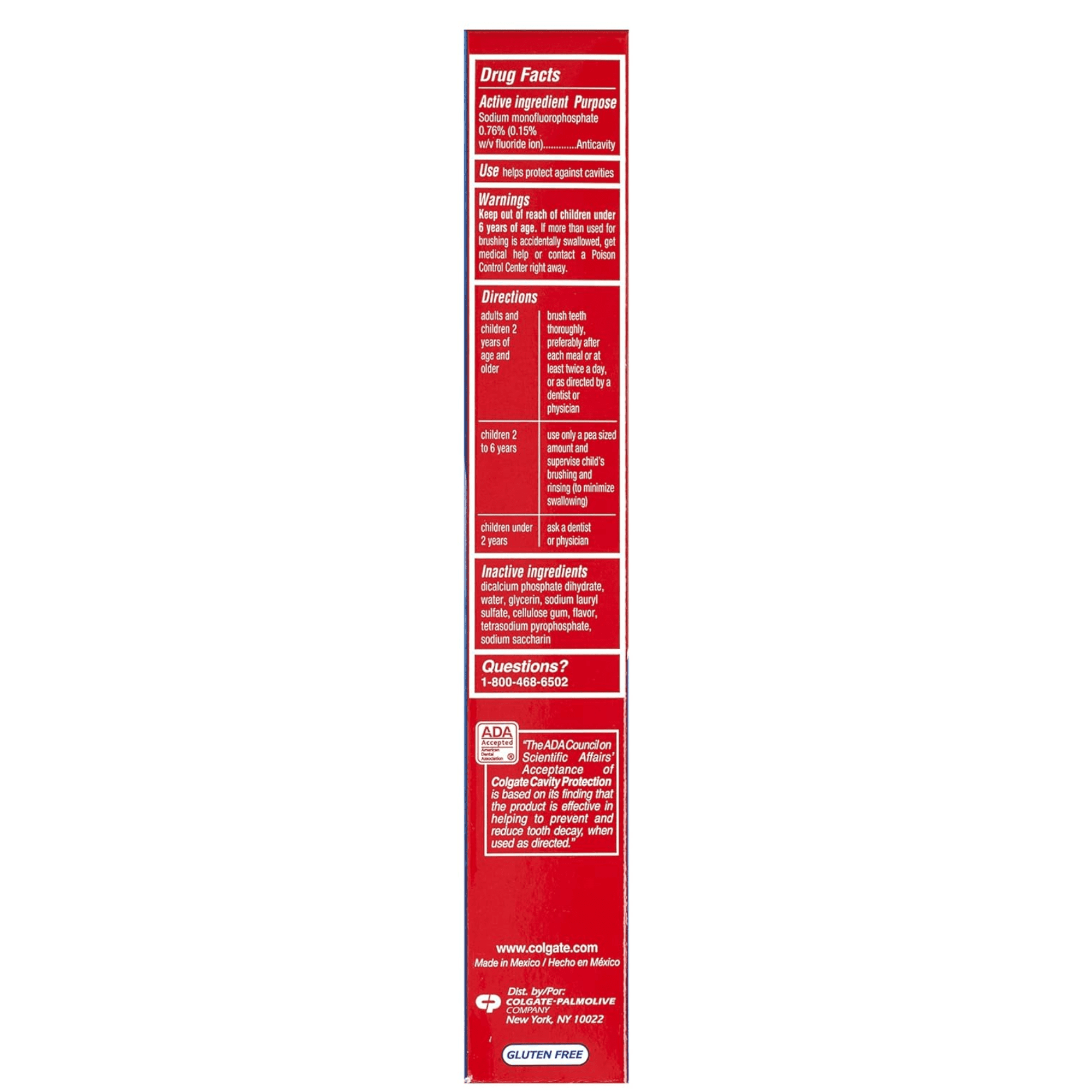 Colgate Cavity Protection Travel Toothpaste with Fluoride, ADA Accepted, TSA Approved Size 2.5 Ounce (Pack of 6)
